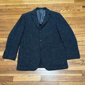 Hugo Boss Mens Blazer Size 40R 3 Button Sport Coat Gray Virgin Wool Terry Knit